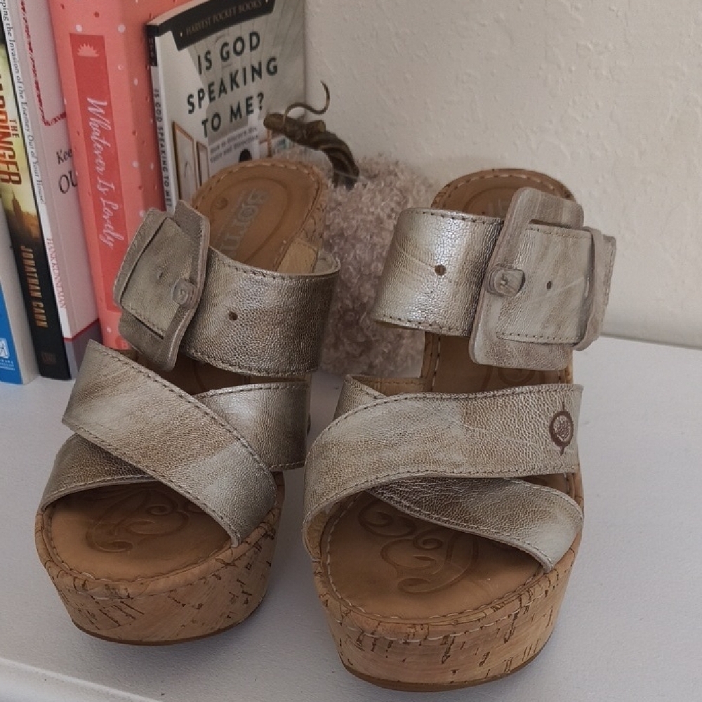Born Women's Silver Platform Sandals - Picture 2 of 11